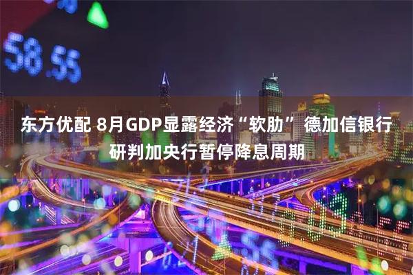 东方优配 8月GDP显露经济“软肋” 德加信银行研判加央行暂停降息周期